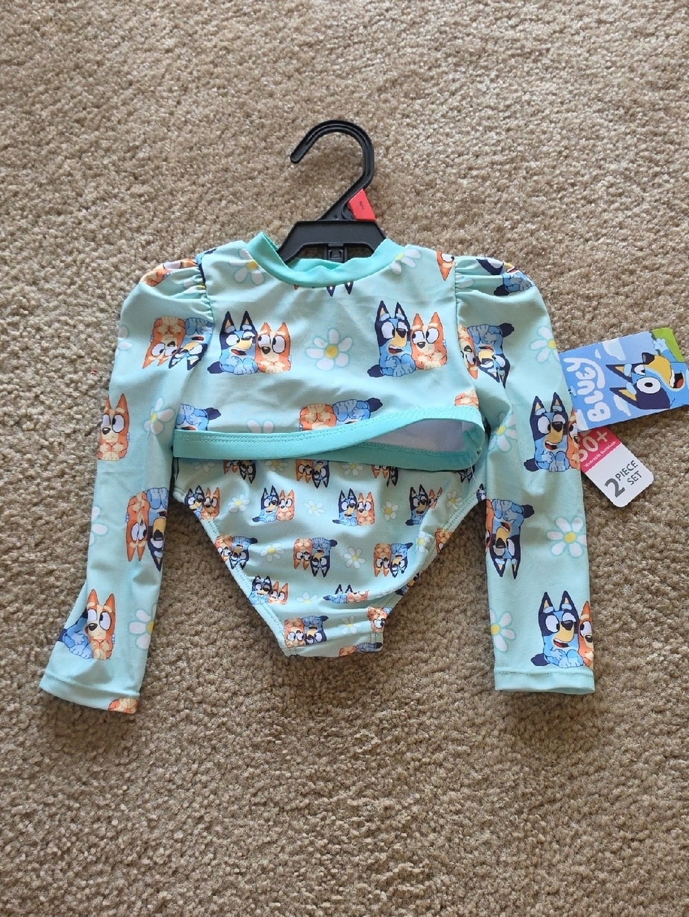 Bluey Toddler Girls Rash Guard Swim Set Size 2T